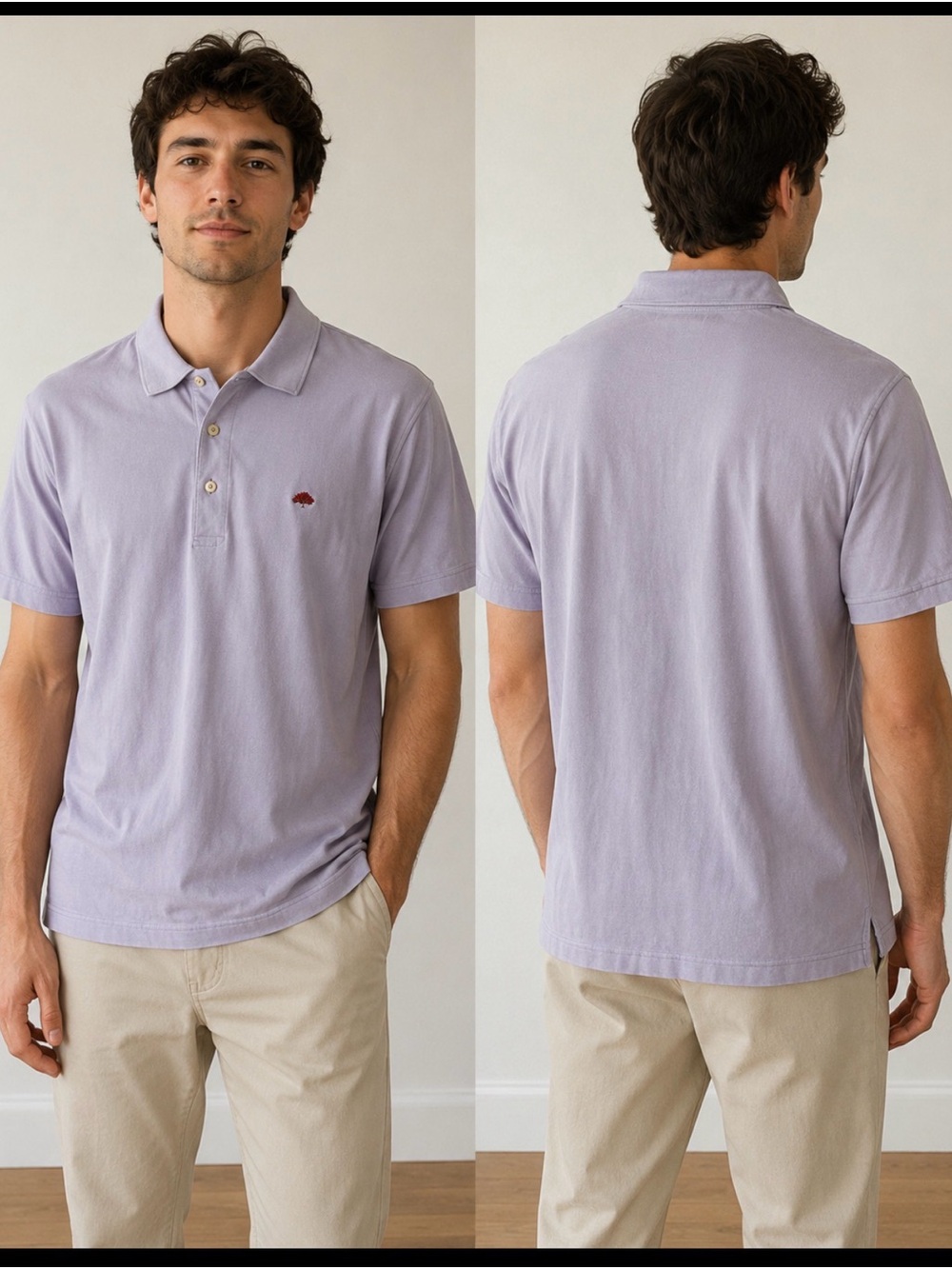 Peter Millar Men's Lavender Polo with Embroidered Logo